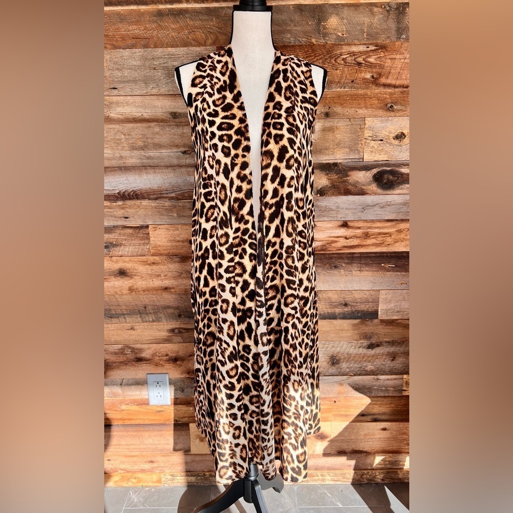 LuLaRoe Leopard Print Duster, Sleeveless, Small​​​​